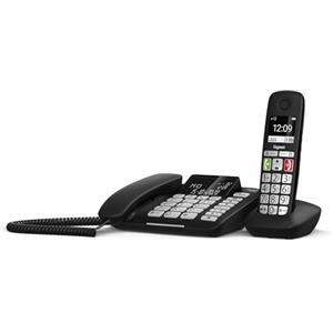 Gigaset DL780 Plus - Telefono Fisso più Cornetta Cordless Aggiuntiva - Sincronizzazione delle Chiamate - Suonerie Forti, Nero [Versione Italiana]