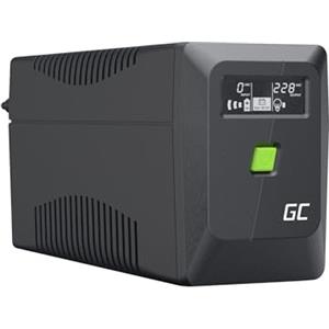 Green Cell PowerProof Gruppo di Continuità UPS 650VA/360W con Display LCD, Onda Sinusoidale Modificata, Batteria 12V 7Ah, Protezione Sovratensioni, Backup Energia, USB/RJ45, 2 Prese Schuko