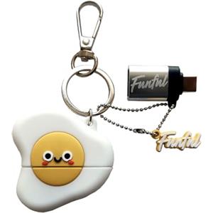 FUNFUL [ 2 IN 1 ] Chiavetta divertente Usb 32 GB + Portachiavi UOVO Per divertirsi e Prendersela Comoda, con Adattatore USB C per la Piena Compatibilità - Regali Originali Bambini, Ragazze e donne