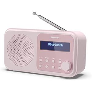 Sharp Shap DR-P420(PK) - Radio DAB+/DAB/FM compatta e portatile con streaming audio senza ﬁli Bluetooth e alimentazione tramite USB o batteria, colore rosa