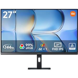 XIAOMI A27Ui Monitor 27 Pollici 4K UHD, IPS, USB-C 90W, 100% sRGB, HDR10, Stand Regolabile, Pivot, TÜV Low Blue Light, 3840x2160, Schermo PC - Nero