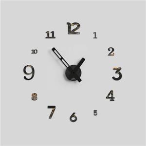 Giallobus - Orologio da Parete Adesivo Grande Float - Typos - Legno Mdf - Float ⌀ 60/80/110cm - 23 - Gold marble - Orologio da parete moderno - Numeri adesivi 3d - Diametro variabile 60/80/100cm