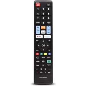 Metronic 495341 Telecomando Sostitutivo Universale per Control tutti TV Compatibile Marca LG con Tasti Netflix/Prime-Video, Smart Televisore - Nero