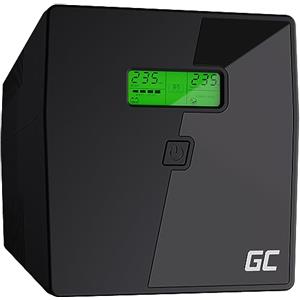 Green Cell Gruppo di continuità UPS Potenza 1000-1999VA (600W) 230V Alimentatore protezione da sovratensioni line interactive AVR USB/RJ45 2X Schuko 2X IEC Uscite con Display LCD