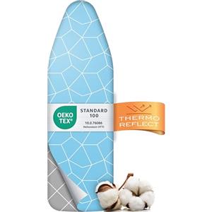 Timbley Turbo Copriasse da stiro 120x40 - Riflettente al calore per stiratura rapida - Montaggio facile con elastico - 2x imbottitura comfort & OEKOTEX100 | Made in EUROPE | Taglia M