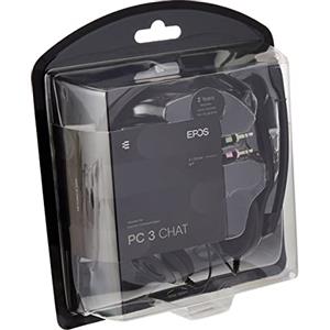 EPOS Sennheiser HEADSET PC 3 CHAT - Cuffia professionale con Microfono per Pc o Laptop, Doppio Jack (1 x Audio, 1 x Mic), Nero