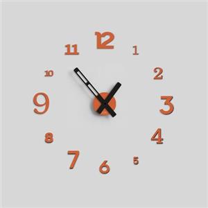 Giallobus - Orologio da Parete Adesivo Grande Float - Typos - Legno Mdf - Float ⌀ 60/80/110cm - 20 - Terracotta - Orologio da parete moderno - Numeri adesivi 3d - Diametro variabile 60/80/100cm