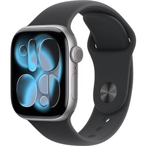 Apple Watch Series 11 GPS, Cassa 42 mm in alluminio grigio siderale con Cinturino Sport nero - M/L