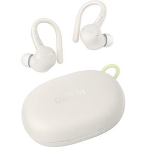 Belkin SoundForm ActiveFit Auricolari Bluetooth, Microfono integrato, Ricarica rapida USB-C, 36 ore di Autonomia, Resistenza IP54 all'acqua - Cuffie Wireless per iPhone, iPad, Galaxy, Pixel - Sabbia