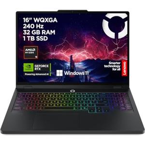 Lenovo Legion Pro 5 Gaming Laptop - Display IPS WQXGA 16" 240Hz, NVIDIA GeForce RTX 5070 8GB, AMD Ryzen 9 8945HX, RAM 32GB, SSD 1TB, Windows 11 Home, Tastiera RGB italiana - Eclipse Black
