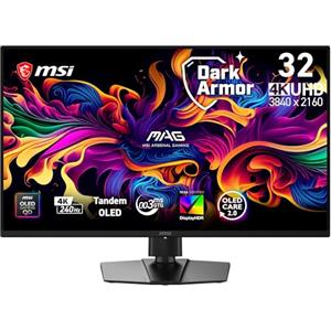 msi MAG 321UP QD-OLED X24 Monitor Gaming 32" 4K UHD (3840×2160), Tandem QD-OLED, 240 Hz, 0,03 ms, DarkArmor Film, Uniform Luminance, Super Low Motion Blur, G-SYNC Compatible, AMD FreeSync Premium Pro