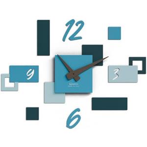Giallobus - Orologio da Parete Adesivo Modulare Geotime - Stone - Legno Mdf - Geotime - 01S_Reel - Orologio da parete moderno - Numeri adesivi 3d - Costruzione modulare