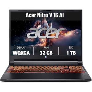 Acer Nitro V 16 AI PC Portatile IA, Notebook Gamin, NVIDIA GeForce RTX 5070 8 GB, Processore Ryzen™ AI 9 365, Ram 32 GB DDR5, 1024 GB SSD, Display 16" WQXGA IPS 180 Hz, Copilot+ PC, Windows 11 Home