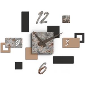 Giallobus - Orologio da Parete Adesivo Modulare Geotime - Stone - Legno Mdf - Geotime - 15S_Forge - Orologio da parete moderno - Numeri adesivi 3d - Costruzione modulare