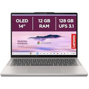 Lenovo Chromebook Plus 14" Notebook OLED WUXGA (1920x1200), 128GB eMMC, 12GB RAM, Wi-Fi7, MediaTek Kompanio U910, ChromeOS - Seashell