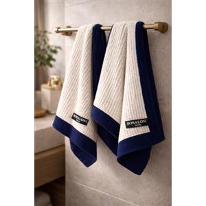B O S A L O N I Set BOSALONI HOME 2 Asciugamani Viso - Formato Compatto ed Elegante - 100% Cotone - Morbidi, Leggeri e ad Asciugatura Rapida - Blu