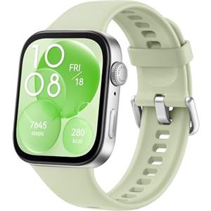 HUAWEI Watch Fit 3, Display AMOLED da 1.82", Design ultra sottile, Monitoraggio fitness e salute, Compatibilie con iOS e Android, Batteria fino a 10 giorni, Chiamate Bluetooth, Green Fluoroelastomero