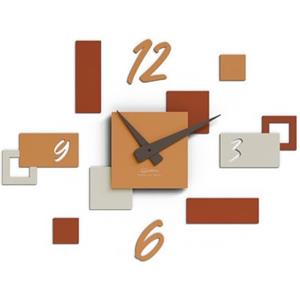 Giallobus - Orologio da Parete Adesivo Modulare Geotime - Stone - Legno Mdf - Geotime - 05S_Cappuccino - Orologio da parete moderno - Numeri adesivi 3d - Costruzione modulare