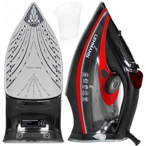 Lehmann Ferro da stiro a vapore in ceramica, 3000 W, funzione Calc-Clean 9 in 1, elevata potenza di vapore, peso ridotto, suole in ceramica da stirare, autopulente e nebulizzatore