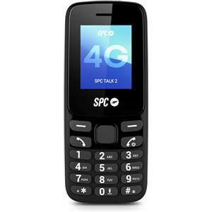 SPC Talk 2 - Telefono cellulare 4G di base | Batteria di 6 giorni | Schermo da 1,8" | Volume suoneria 106 dB | Tascabile e leggero, con fotocamera, torcia e radio FM | USB-C | 9 memorie rapide | Nero