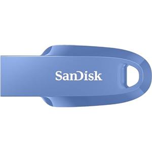 SanDisk Chiavetta USB 3.2 ultra curva da 128 GB, chiavetta USB fino a 100 MB/s in lettura, software di recupero dati RescuePRO, anello portachiavi, blu navy