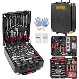 Generico Trolley Porta Attrezzi 849 Pezzi in Acciaio Cromo Vanadio | Valigia Portautensili Professionale con 3 Cassetti, Carrello da Lavoro per Casa, Garage e Officina