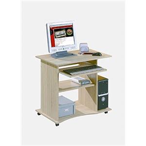 Dmora Mini ufficio con ruote in laminato finitura rovere, 80 x 75 x 50 cm
