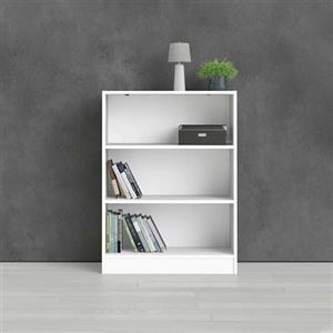 Dmora - Libreria Azenor, Scaffale da Ufficio, Mobile portalibri, Biblioteca, 79x27 h107 cm, Bianco