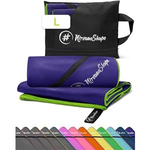 NirvanaShape Asciugamano in microfibra NirvanaShape, asciugamani in microfibra da bagno, da viaggio, da spiaggia e per lo sport (palestra, spiaggia), L 140 x 70 cm