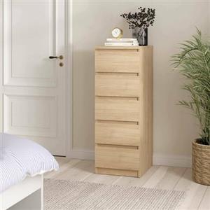 Dmora - Cassettiera Joelle, Settimino multiuso, Comò camera da letto, Mobile con cassetti, 50x40 h111 cm, Rovere