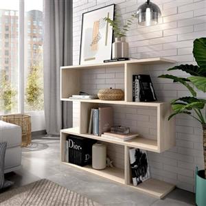 Dmora Libreria Decorativa e Funzionale, Colore Rovere, cm 97 x 25 x h110, Bifacciale, 110x25h97