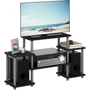 Furinno Supporto della Televisione, Nero and Grey, Square Corner