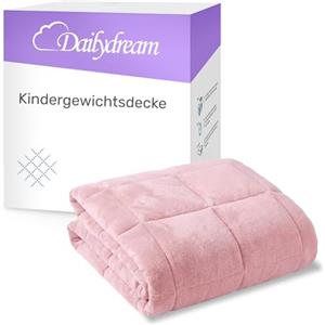 Dailydream Coperta ponderata per bambini 135 x 200 cm 2,5 kg | Rosa soffice | 100% poliestere con imbottitura in perline di vetro | Coperta pesante per dormire| Peso corporeo 20-35 kg
