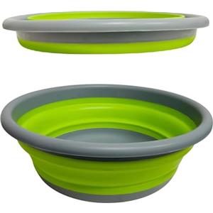 Generico Bacinella Pieghevole Tonda 5 Litri Ø 32cm 9 Litri Ø 37.5cm Bucato Multiuso Bacinella Salva Spazio Cesta Pieghevole Catino Portabiancheria Plastica Silicone Bacino Cesto Campeggio Casa Picnic Camper