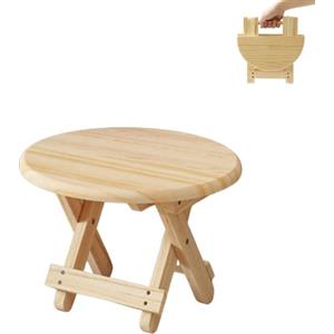 MAGIC SELECT Mini Sgabello Pieghevole in Legno. Sedile da Viaggio, Sgabello Rotondo per Bambini, Poggiapiedi Portatile per Casa, Bagno, Cucina, Giardino, Ufficio, Viaggi. Supporta 90 kg.