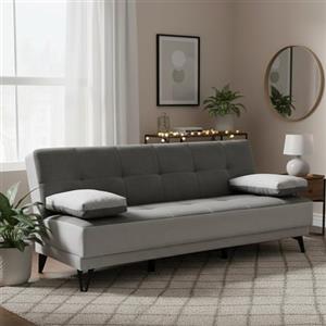 Dmora Divano Letto 3 Posti Jordi 87x190 cm Nero di Apertura Click-clack Reclinabile, Posti a Sedere 3