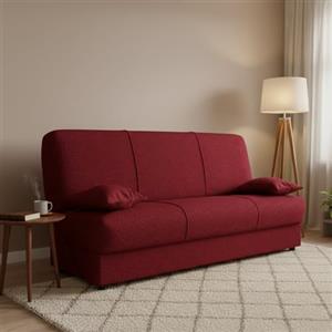 Dmora Divano Letto 3 Posti Alvaro 81x180 cm Nero Contenitore di Apertura Click-clack, Reclinabile
