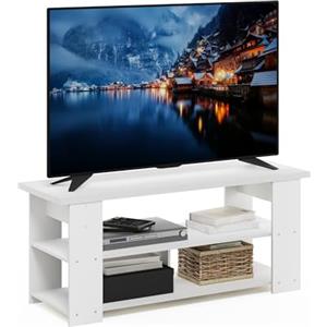 Furinno JAYA Supporto TV Fino a 55 Pollici, Legno ingegnerizzato, Bianco, 140 cm