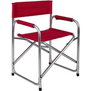 Dmora Sedia da Campeggio Pieghevole in Alluminio e Stoffa, Colore Rosso, Aperta: cm 59 x 48 x h78