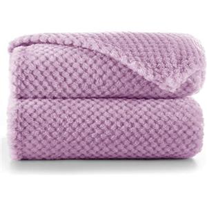 DecoKing Coperta Plaid Pile 220x240 cm per Letto Matrimoniale Calda Accogliente e Spessa in Morbido Velluto Stile Scandinavo Per Letto Divano Sedia Tutte le Stagioni Lilla Henry