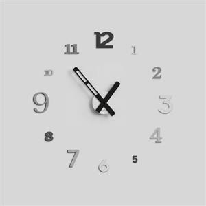 Giallobus - Orologio da Parete Adesivo Grande Float - Typos - Legno Mdf - Float ⌀ 60/80/110cm - 06 - Ash - Orologio da parete moderno - Numeri adesivi 3d - Diametro variabile 60/80/100cm