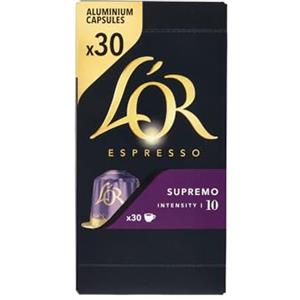 L'Or Capsule Caffè Espresso Supremo - 150 Capsule in Alluminio - 5 pacchetti da 30 - Intensità 10 - Compatibili con Macchine Nespresso®* original
