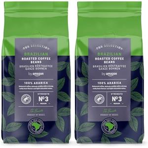 by Amazon Caffè in Grani Brasiliano, Tostatura Media, 1kg (2 Confezioni da 500g) - Certificato Rainforest Alliance