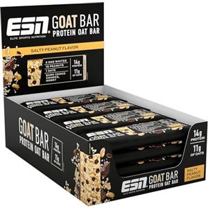 ESN Barretta ESN GOAT, Salty Peanut, 12 x 55 g, barretta proteica all'avena, snack energetico ad alto contenuto di fibre, 14 g di proteine e 11 g di avena, dolcificata con datteri e miele