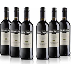 Sant'Orsola - Vino Rosso Montepulciano d'Abruzzo D.O.C. 13%, Gusto Secco e Delicatamente Tannico, 6x750 ml