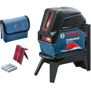 Bosch Professional Livella laser multifunzione GCL 2-15 (laser rosso, da interno, con punti a piombo, raggio d'azione:15 m, 3 pile AA, supporto ruotabile RM 1, pannello per laser, custodia protettiva)