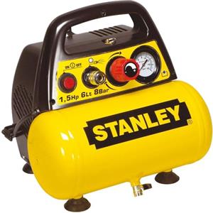 STANLEY D 200 Compressore 6 Lt 1,5Hp, Pressione Max 8 Bar/116 Ps, Rumorosità 97 Db, ‎38 x 38 x 35 cm, 9 Kg
