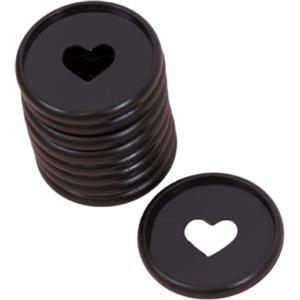 Craftelier - Anelli a Disco in Plastica M con Cuore Fustellato per Rilegatura di Planner, Quaderni o Album | Ideale per Scrapbooking | Confezione da 9 pezzi Diametro 35 mm - Colore Nero