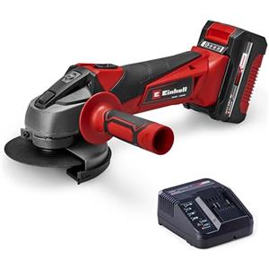 Einhell Smerigliatrice angolare Einhell TC-AG 18/115 Li (1 pz. da 4,0 Ah) (18 V, Ø disco 115 mm, profondità di taglio 28 mm, Soft Start, impugnatura supplementare, 1 batteria e caricatore da 4,0 Ah)