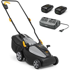 STIGA Alpina Tagliaerba a Batteria AL1 3420 Li Kit, 34cm Ampiezza di Taglio, Con 2 Batterie da 20V (2Ah) e Caricatore